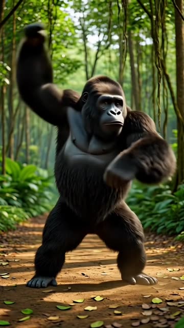 Gorilla doing the Hammer Dance