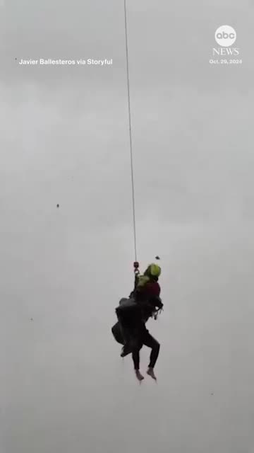 Dramatic rescue of people in Spain due to heavy rain.