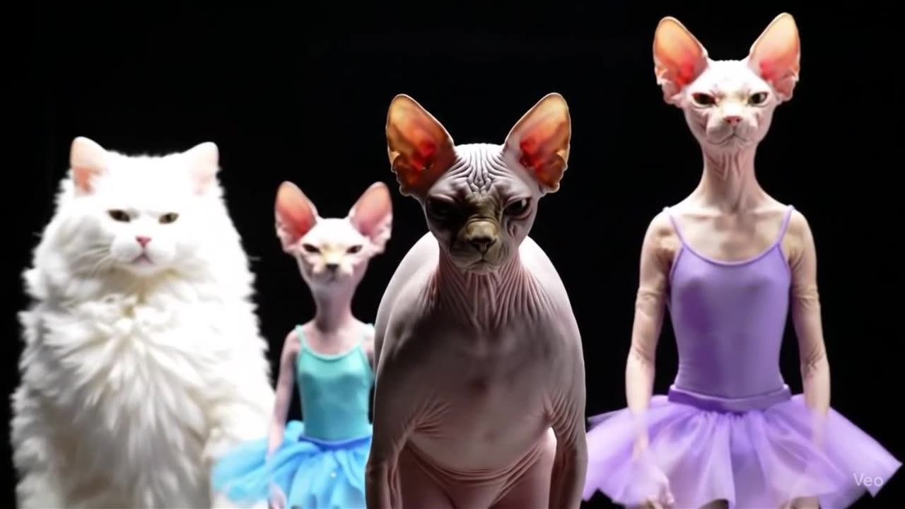 Fluffy vs. Hairless: Who's the Best Ballerina? #animation #cat #dance