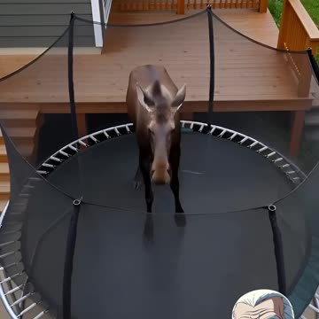 Moose DESTROYS My TRAMPOLINE (Caught on Camera)