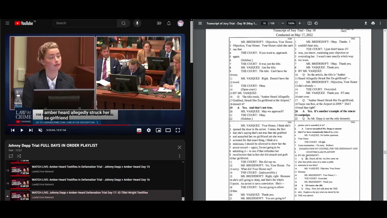 Couples react: Depp vs Heard transcripts of the trial day 17 (part 5)