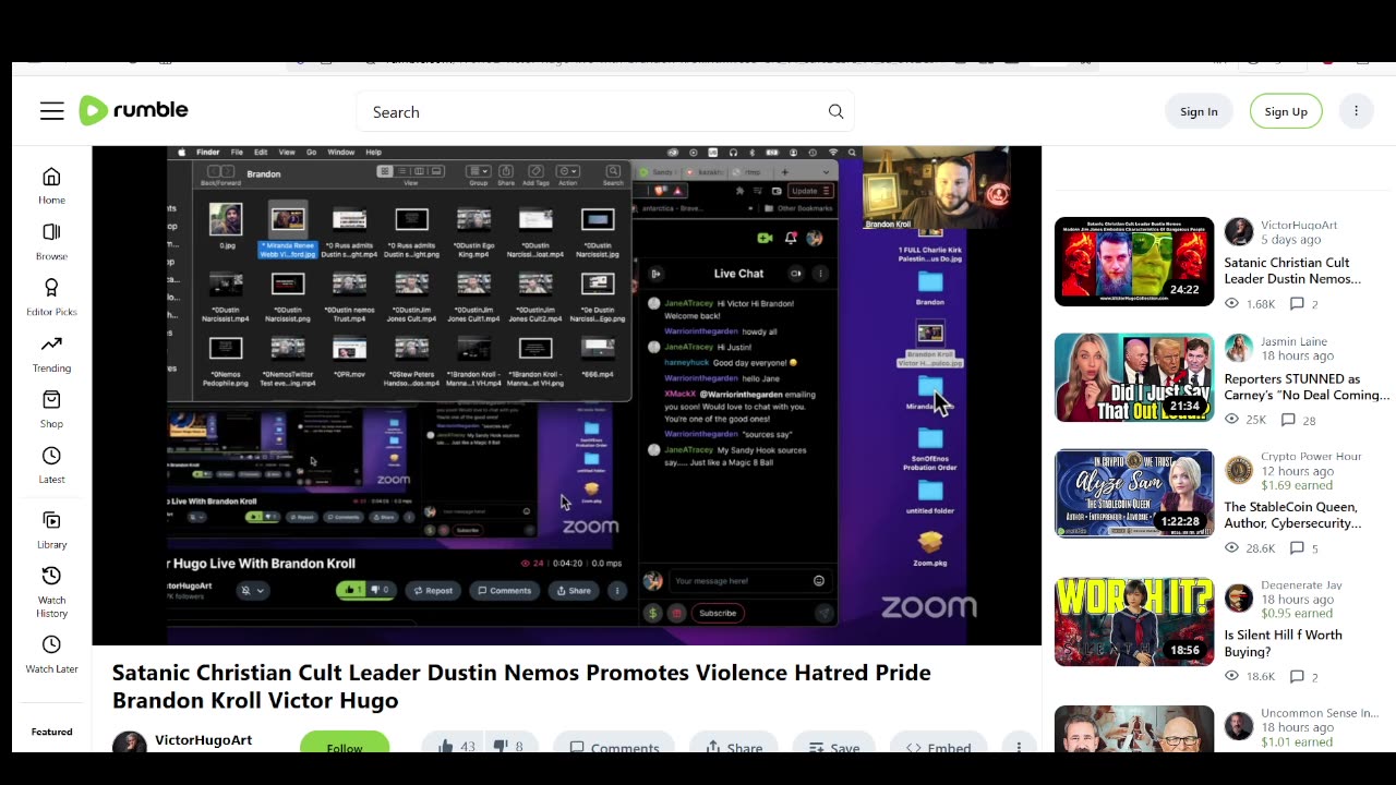 Brandon Kroll - I enjoy Victor and his many lies, Even if he IS controlled Opposition