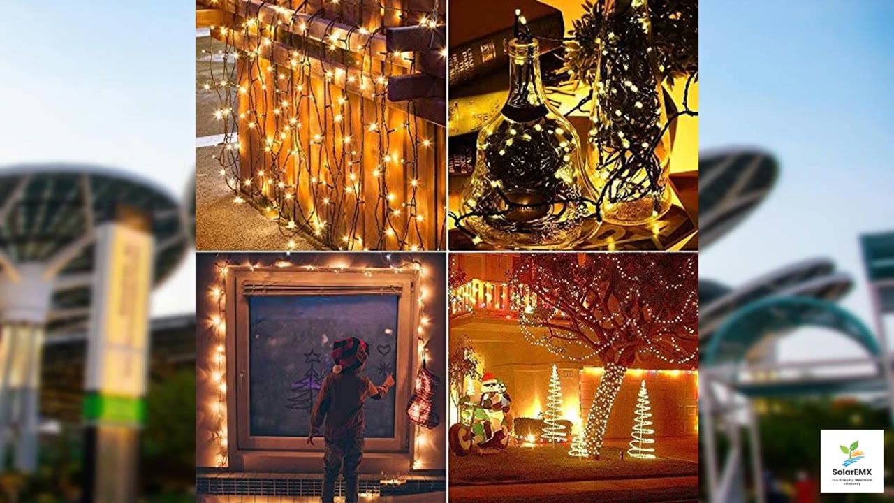 Solar Christmas Decorations String Lights - 2 Pack 72ft 200 LED