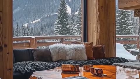 Snow-Covered Mountain View.