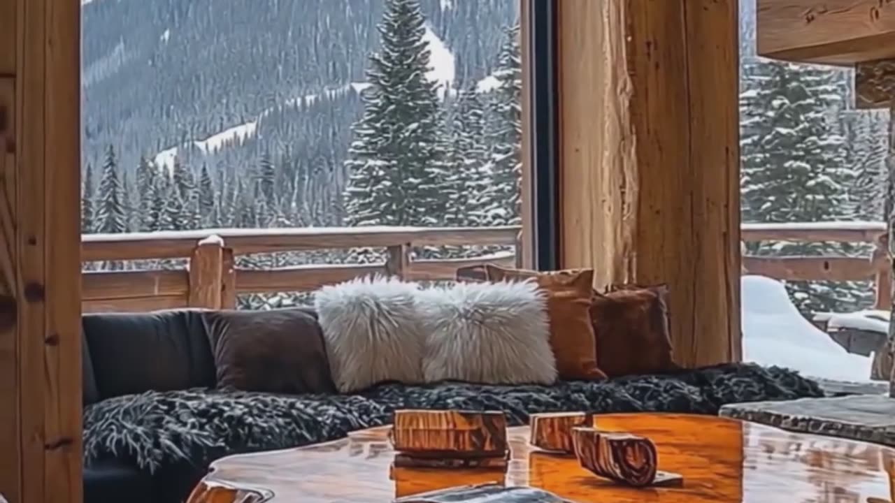 Snow-Covered Mountain View.