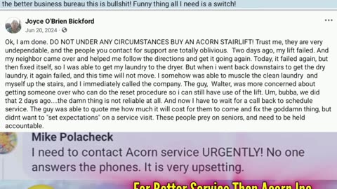 Medical Mobility Crisis: Acorn Stairlift Won’t Honor Prepaid Repairs