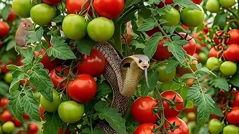 Cat vs Snake on Tomato Tree! 💘