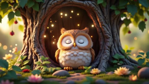 Cute Sleeping Owl Relaxing Music for Sleep & Sweet Dreams