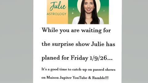 Surprise show planed for 1-9-26 by @Julie Maison Jupiter
