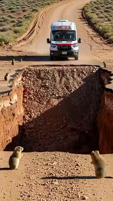 Gophers Help Ambulance Get Through A Landslide! #animals #rescue #wildlife