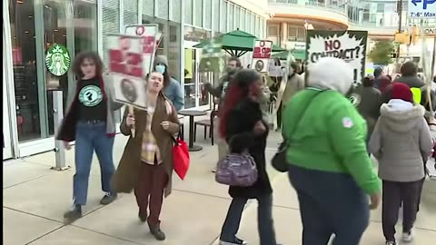 Starbucks union workers strike on Red Cup Day