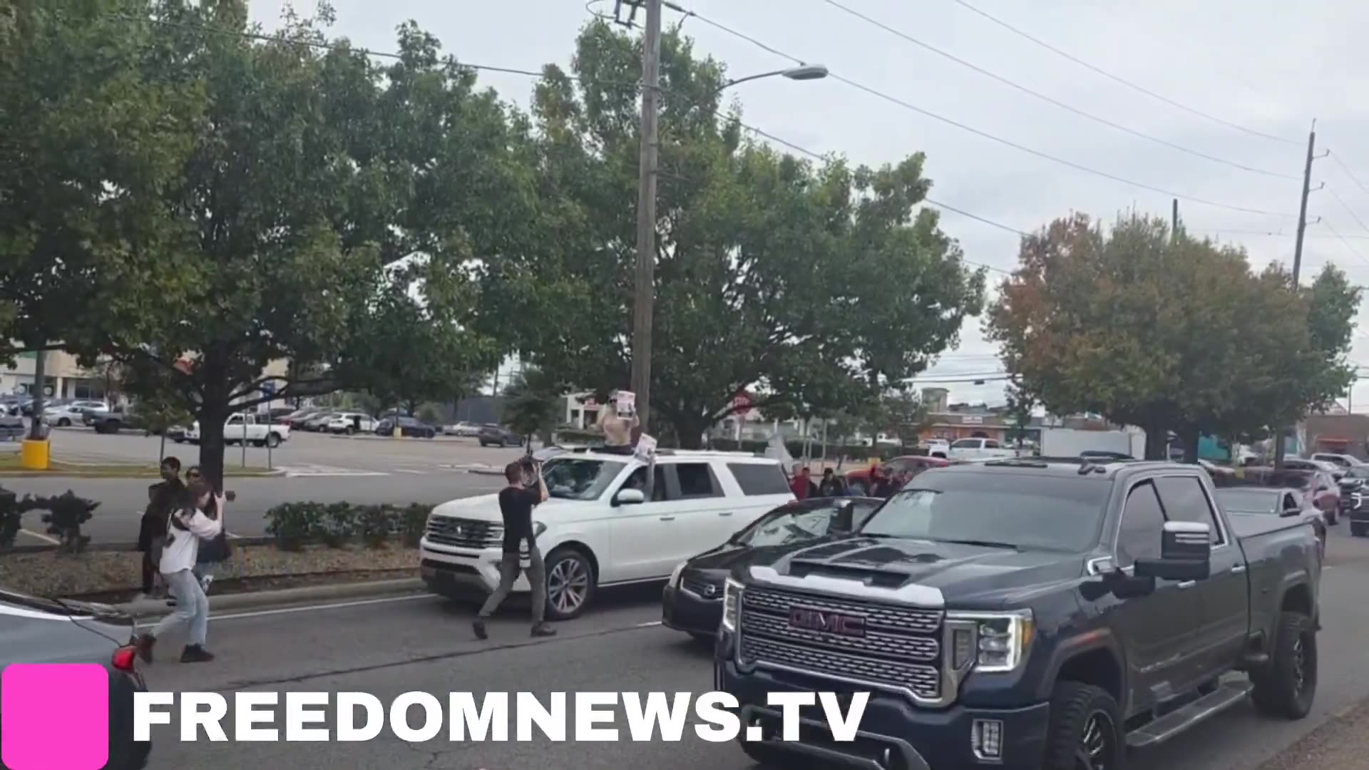 Protesters sounding off with whistles in Kenner near New Orleans amid recent Border Patrol