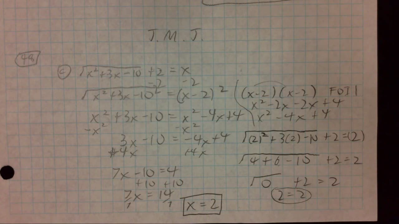 Saxon Algebra 2 Lesson 48 (c)