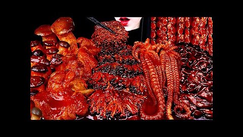 ASMR Black Bean Noodles & Spicy Seafood Mukbang 🍜 | Kimchi, Octopus, Enoki Mushroom, Oyster Feast!