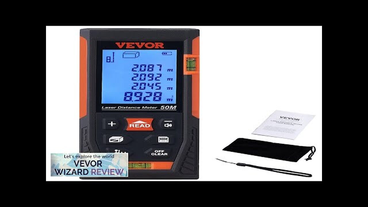 VEVOR Laser Measure 165 ft ±1/16'' Accuracy Laser Distance Measure with 2 Review