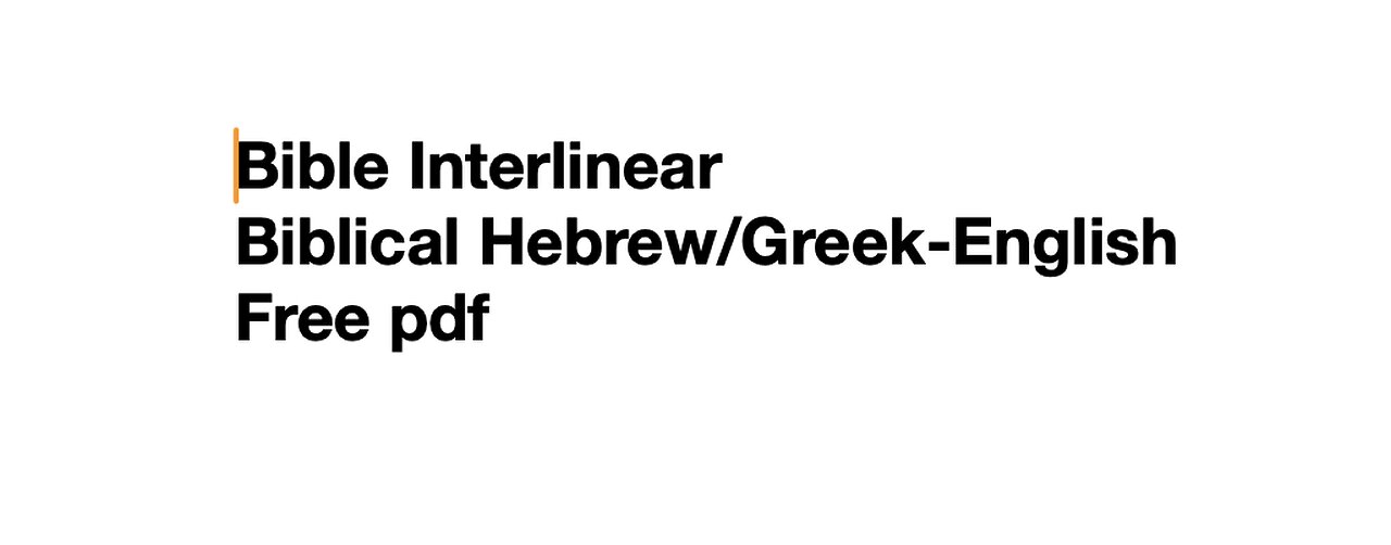 Bible Interlinear Biblical Hebrew/Greek-English Free pdf