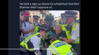 92 Year old WWII veteran in the UK arrested for holding a sign!!!