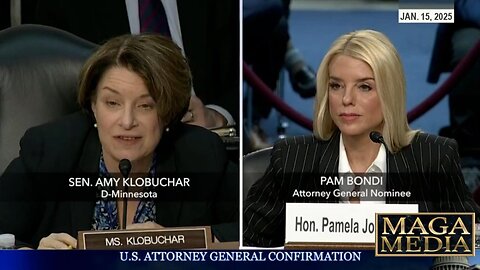 Sen Amy Klobuchar at Pam Bondi AG confirmation hearing * Jan. 15, 2025