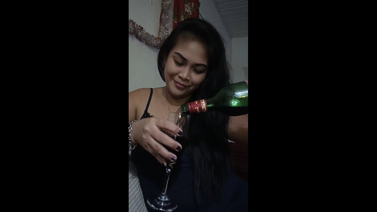 Enjoying Alone a glass of wine 🍷
