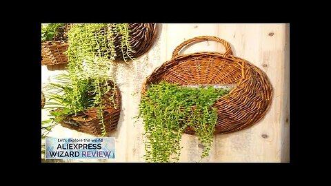 Hand Made Wicker Rattan Flower Planter Wall Hanging Wicker Rattam Basket Garden Review