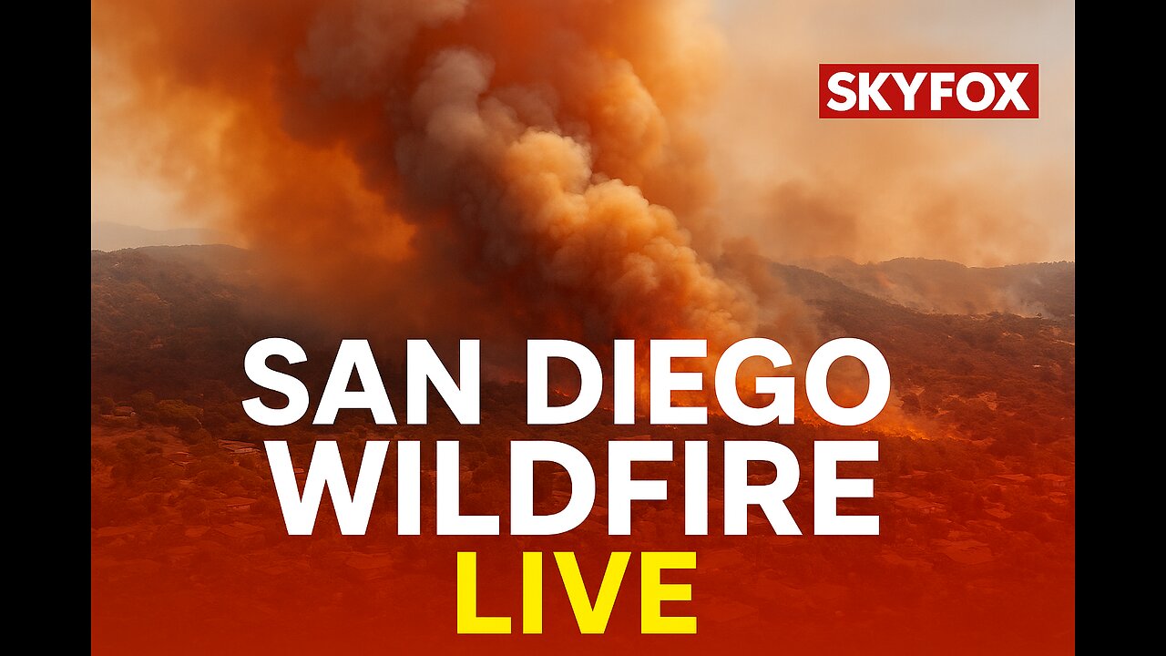 "Massive Wildfire Erupts Near San Diego | Residents Urged to Evacuate | SKYFOX Live Update"