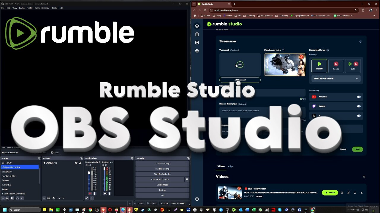 🔴 Rumble Studio with OBS Studio