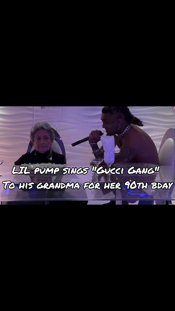 Lil Pump performs "Gucci Gang" for his grandma for her 90th birthday
