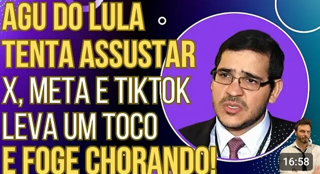 HAHA: AGU do Lula tenta assustar Google, X, Meta e Tik Tok, leva um toco e foge chorando de evento!