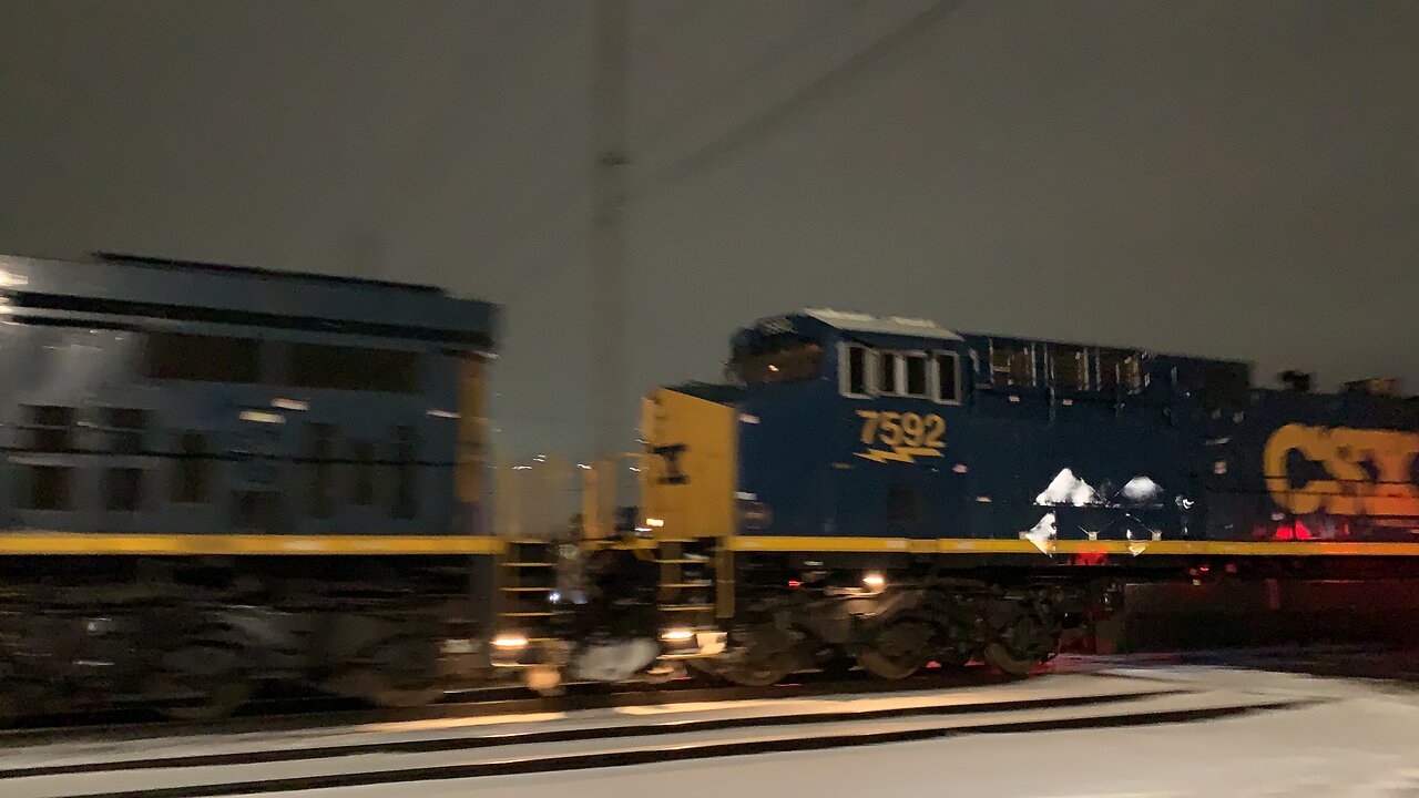 CSX Triple Train with newly painted engines 7592 and 7562