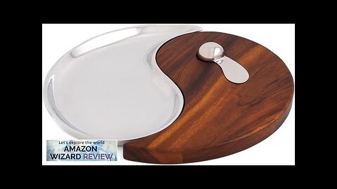 nambe Yin Yang Cheese Board with Spreader Set Made of Acacia Review