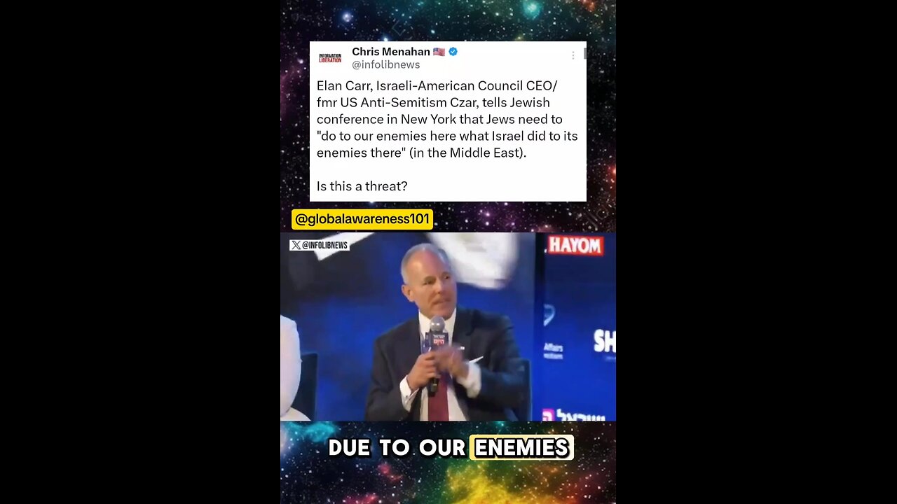 "Jews need do to our enemies here (USA) what Israel did to its enemies there"