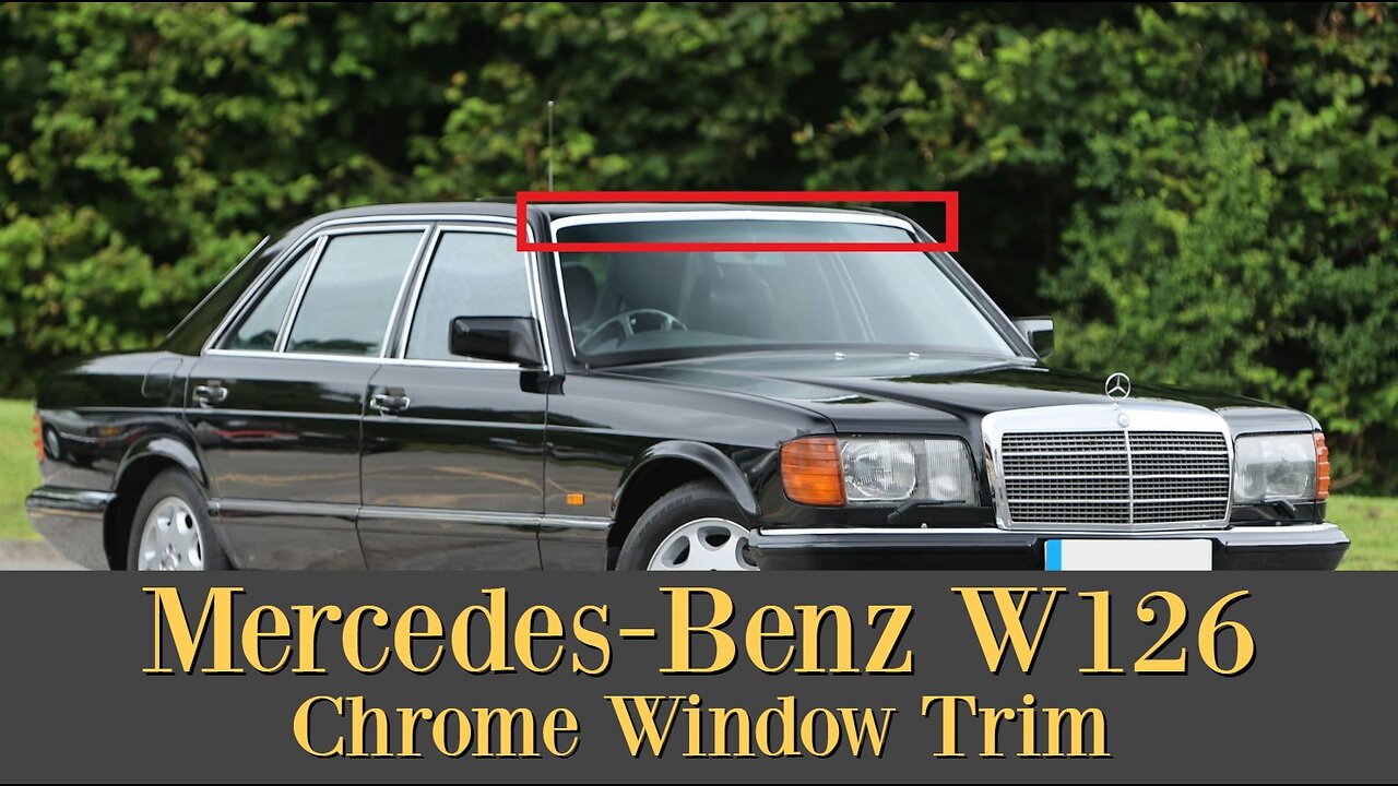 Mercedes Benz W126 - Windscreen Windshield window chrome trim and clips A1269880078