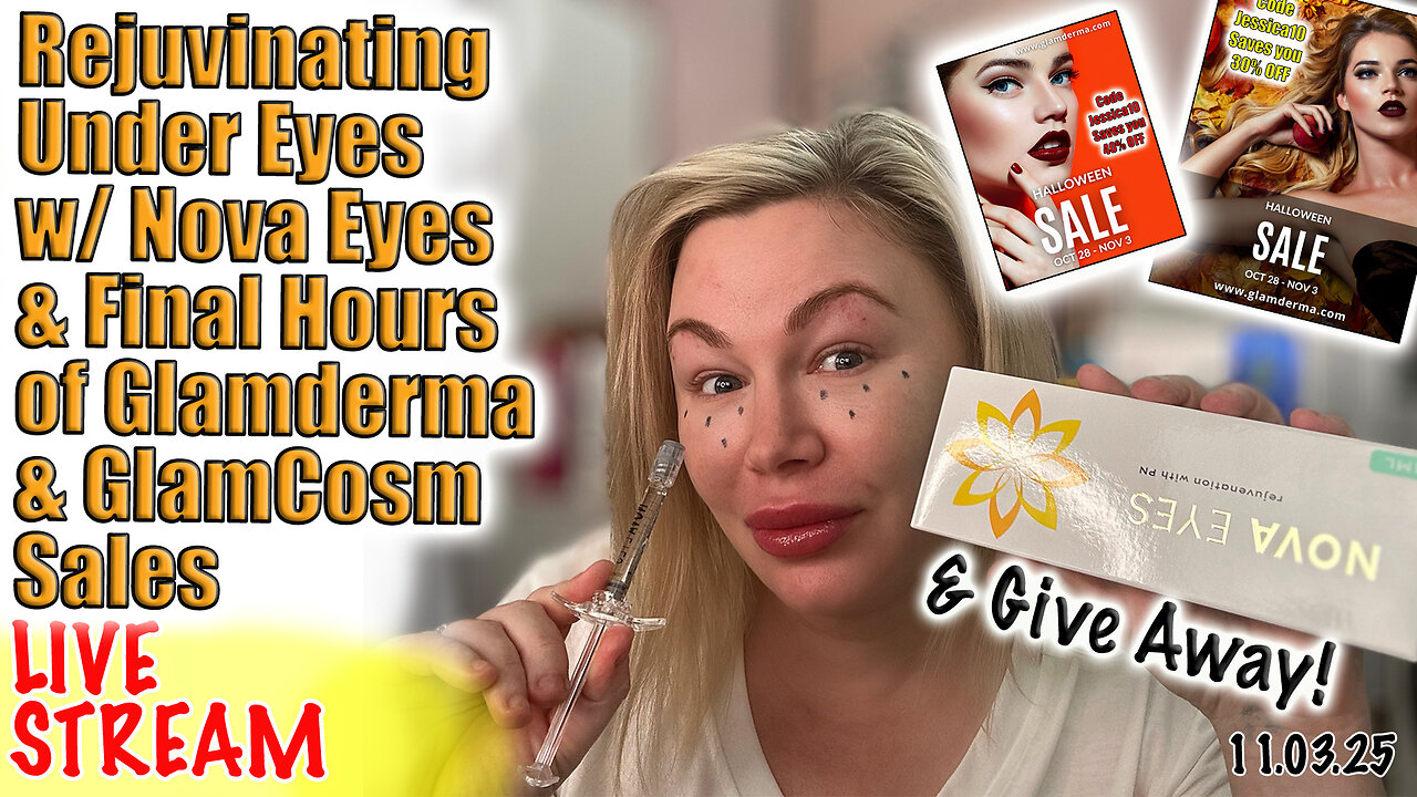 Live Rejuvinate Under eyes with Nova Eyes, Final Hours of Glam Sales & Give Away! Code Jessica10