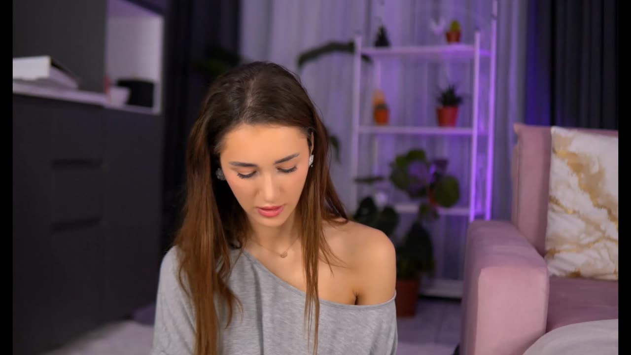 Pretty Babe Chilling and Having Fun Online
