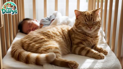 This Cat Became a Babysitter and Took the Job Very Seriously