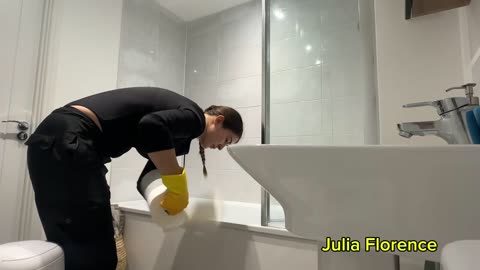 ✨ ASMR Deep Bathroom Cleaning ｜ Scrubbing Tub, Walls & Toilet ｜ Satisfying Cleaning Motivation