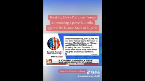 Trump strikes on Nigeria ..