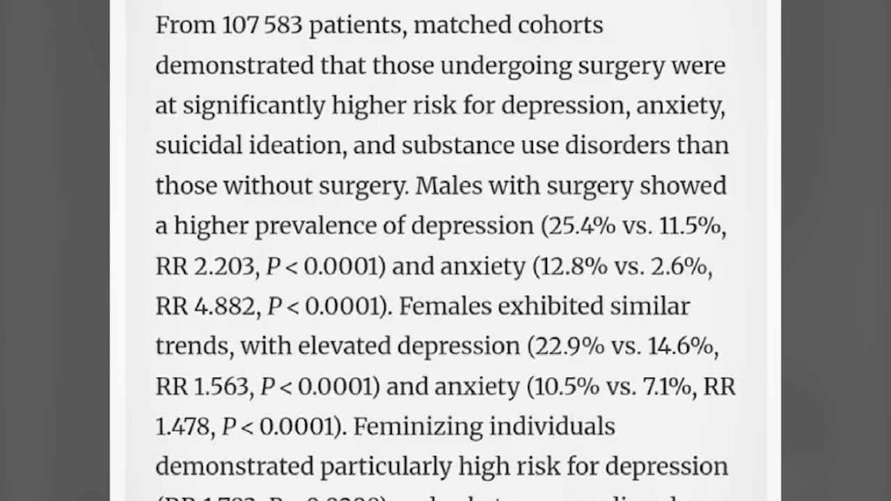 A new study reveals that gender-affirming surgeries may worsen mental health