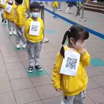 Chinese Children lining up for latest State Mandated vaccination