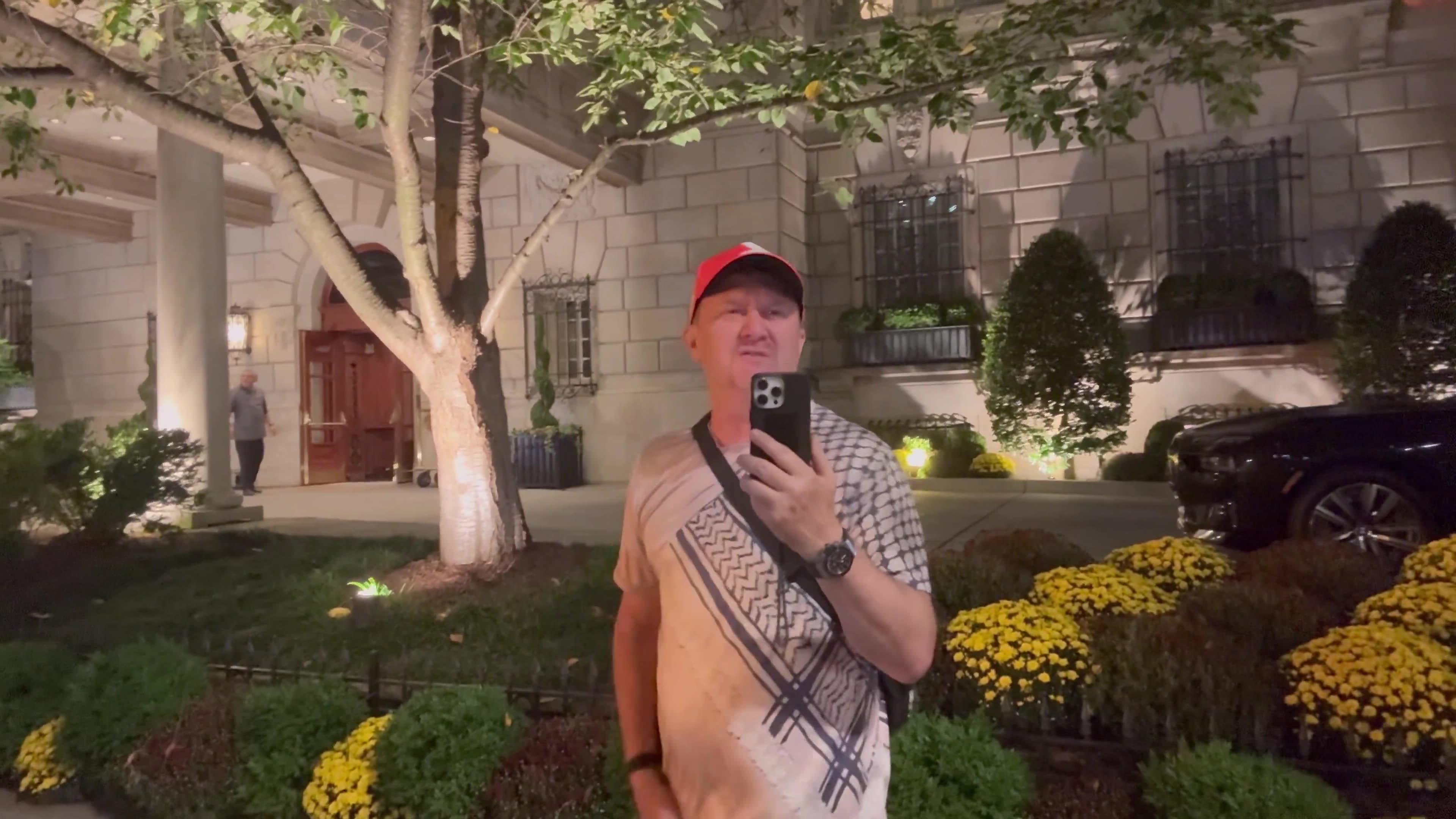 Anti-Trump, pro-Hamas protesters outside the White House began sticking cameras in my face