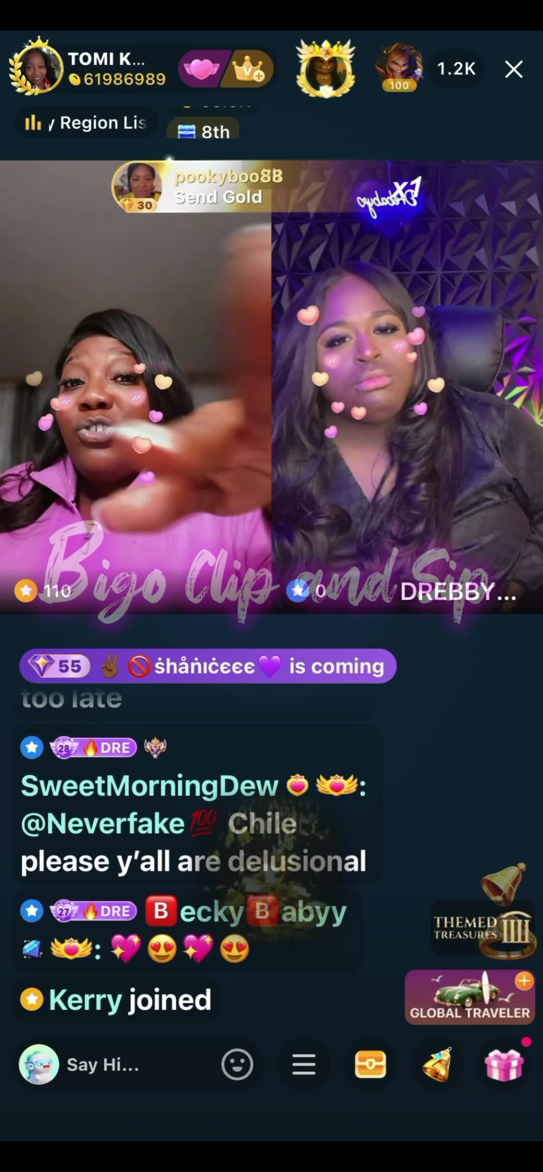 TomiKay live n DreBaby keeps lining her to have a convo 11/6/25 #bigoclipandsip
