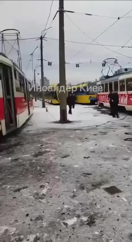 Consequences of the strike on the tram depot in Kyiv
