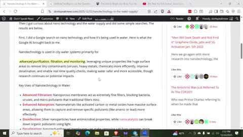 NANOTECH IN MY WATER AND TOTALITARIAN AI GOVERNMENT IS HERE!