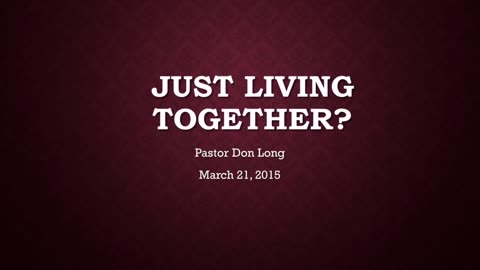 Just Living Together (March 15, 2015)