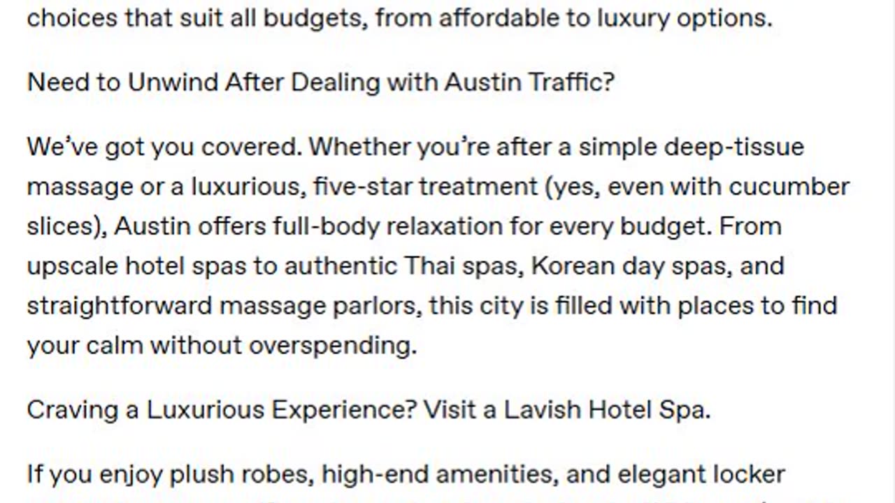 A Massage in Austin for Every Budget