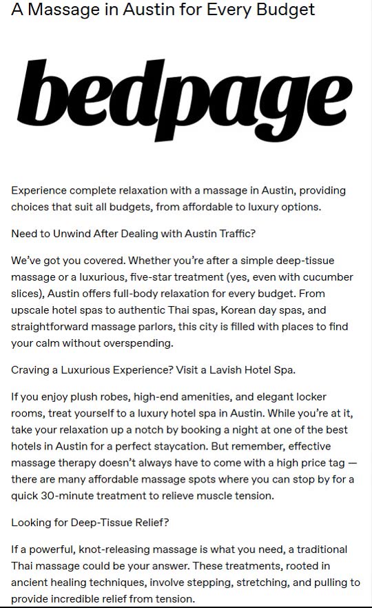 A Massage in Austin for Every Budget
