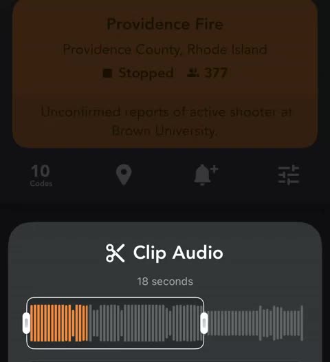 The scanner just said 20 victims in the shooting at Brown University in Providence