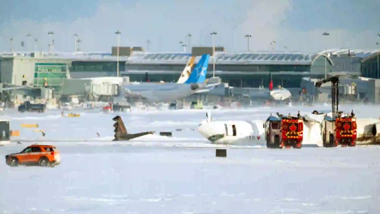 Delta Plane Flips and Crashes at Toronto Canada No Dead Only Injured