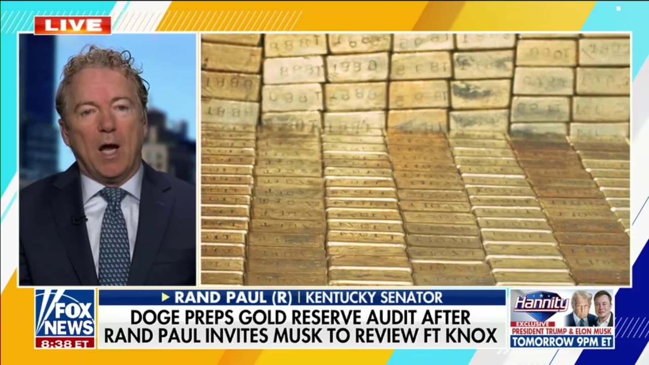 Dr. Rand Paul Joins Fox News to Discuss Auditing the Gold at Ft. Knox