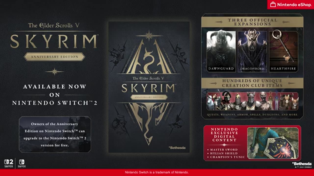 The Elder Scrolls 5: Skyrim Anniversary Edition - Official Nintendo Switch 2 Gameplay Launch Trailer